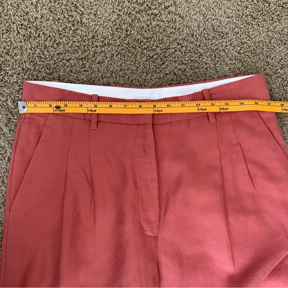 Aritzia Wilfred Effortless Linen Wide leg Pant in Warm Sienna Red Size 12 - Picture 11 of 12
